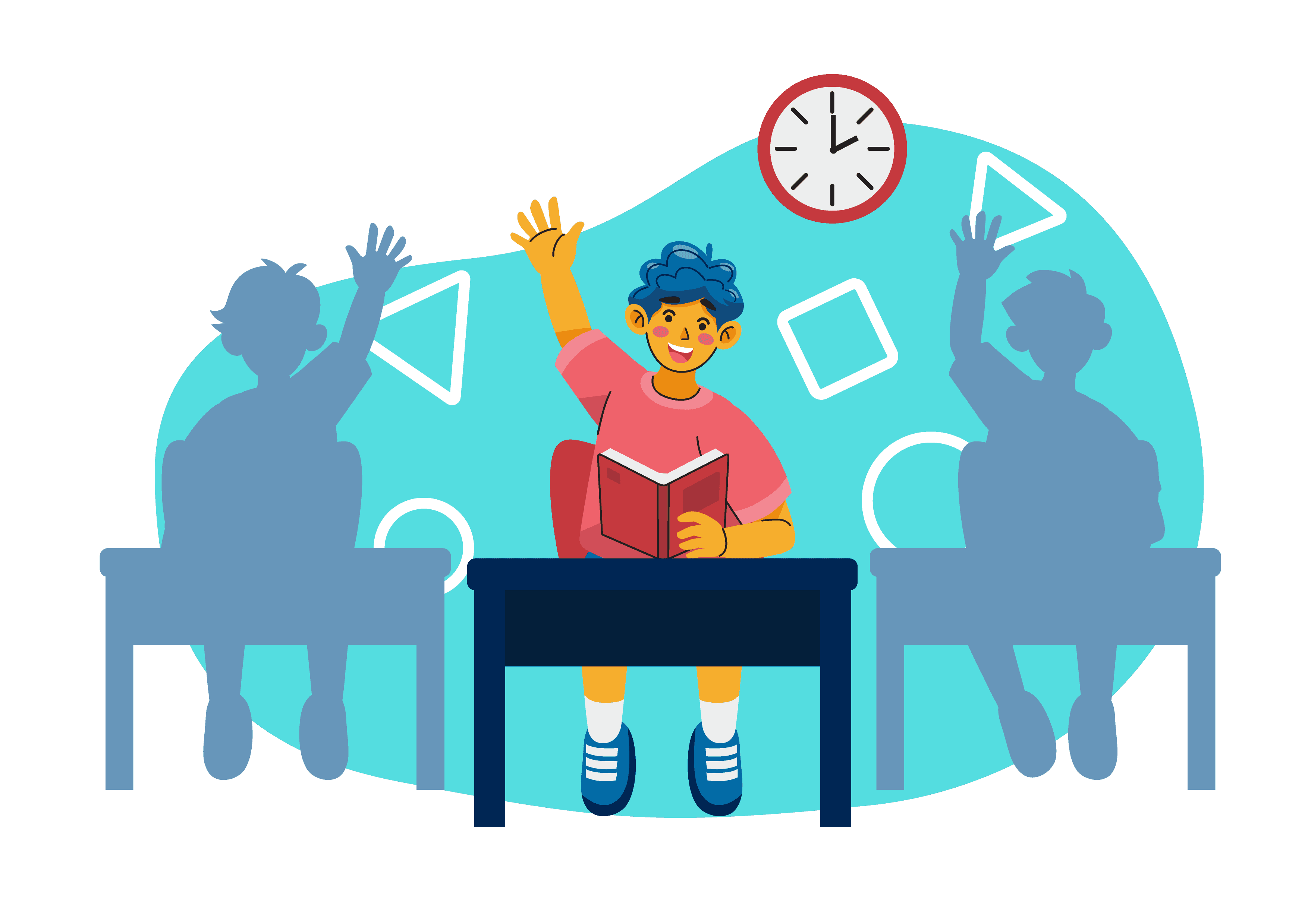 Ragazzo che alza la mano